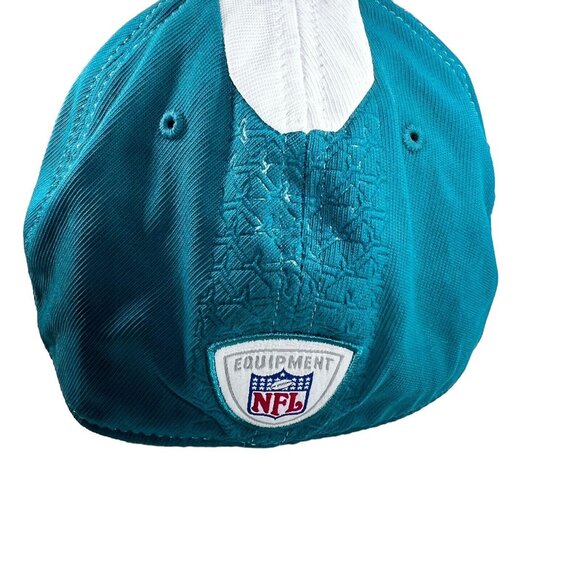Miami Dolphins Hat Cap Reebok One Size Flex Stretch Fit Green White Stripe NFL - Picture 4 of 11